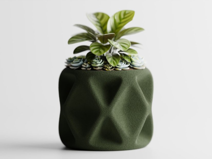 Květináč Tervielle - Barva: Tmavě zelená - matná - 004, Vnější rozměry: Š 10 x H 10 x V 8 cm