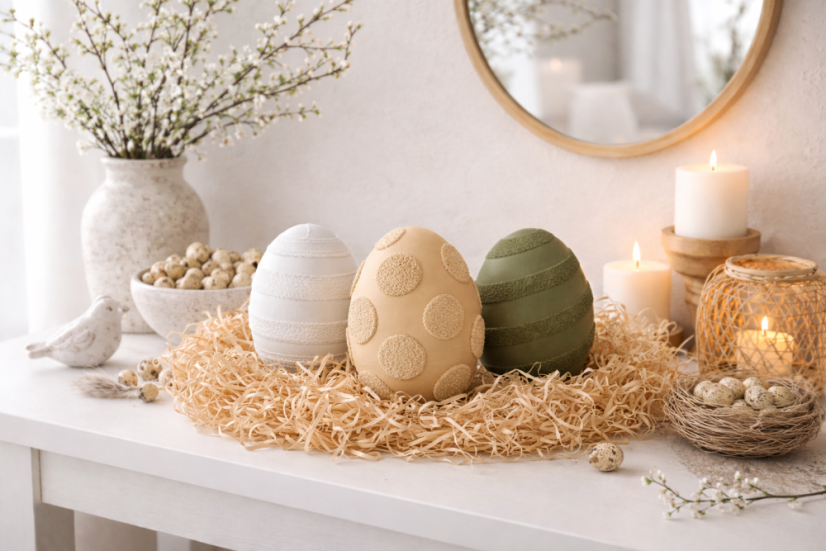 Dekorační vejce Terra – minimalistická jarní dekorace s texturou - Barva: Zelená Mint - matná - 101, Vyberte číslo: 1