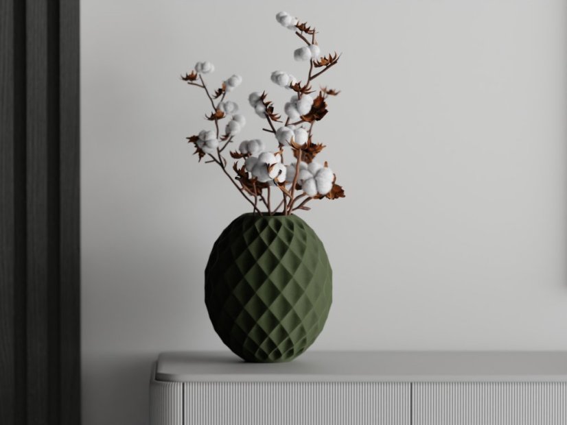 Váza Vasura - Barva: Tmavě zelená - matná - 004, Vnější rozměry: Ø 15,5 × V 18 cm