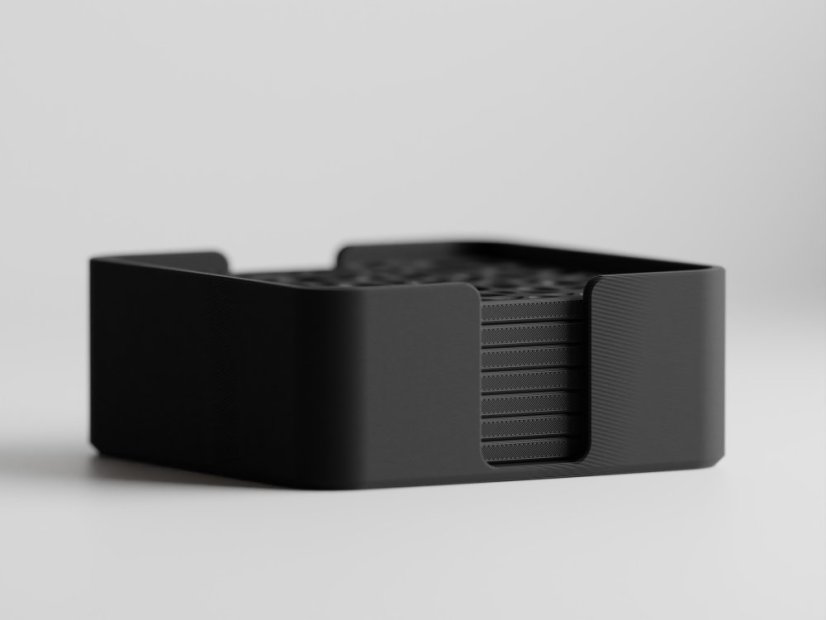 Sada 7ks podtácků Organic + úložný box - Barva: Šedá - matná - 003