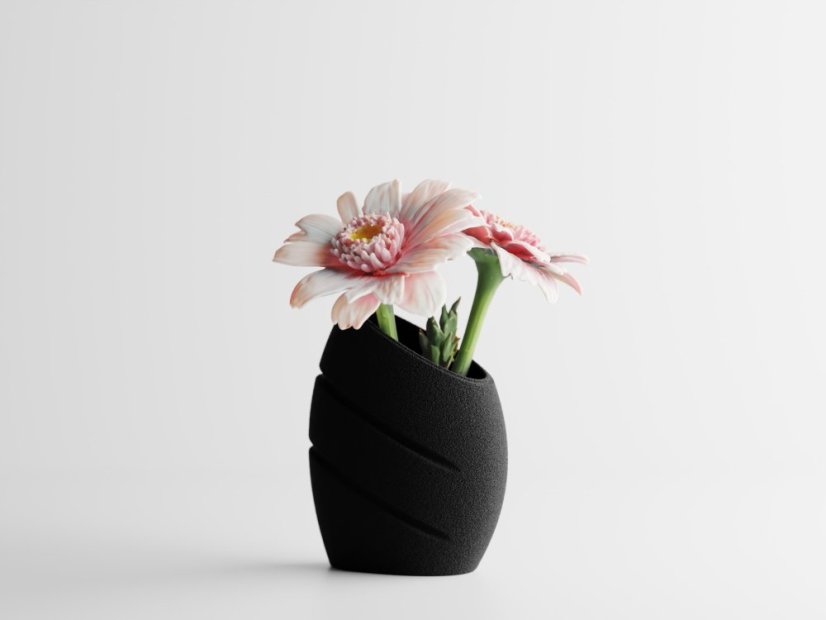 Váza Diara - Barva: Černá - matná - 001