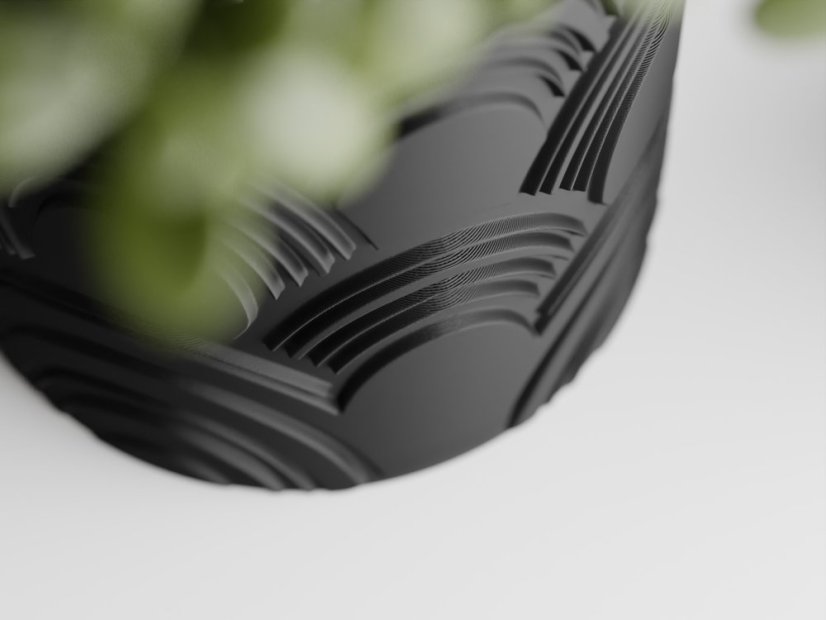 Květináč Wavy Two - Barva: Šedá - matná - 003, Vnější rozměry: Ø 10 × V 10 cm