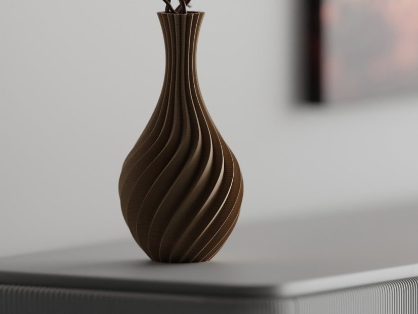 Váza Vortica - Barva: Cihlová - 020, Vnější rozměry: Ø 8 × V 16 cm