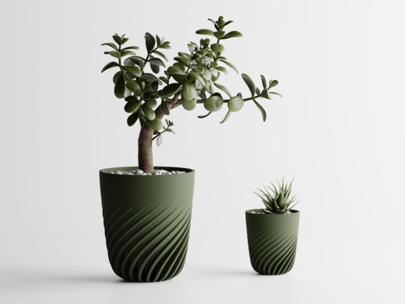 Květináč Ventra - Barva: Tmavě zelená - matná - 004, Vnější rozměry: Ø 15 × V 17 cm