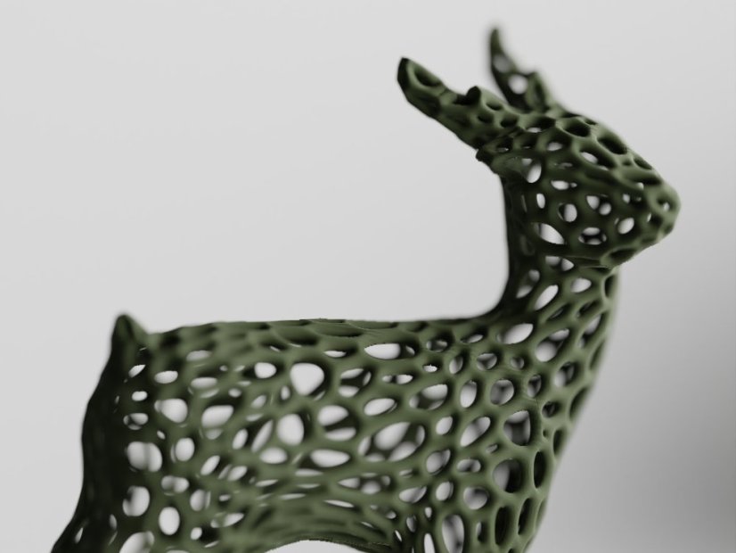 Vánoční dekorace Jelen - Barva: Tmavě zelená - matná - 004, Design: Organický