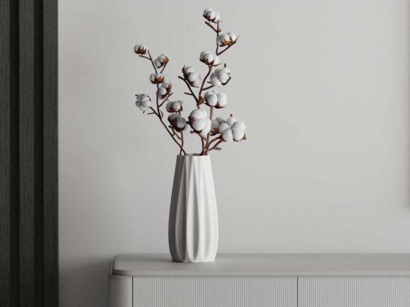 Váza Ribbo Straight - Barva: Bílá - matná - 002, Vnější rozměry: Ø 10,5 × V 22 cm