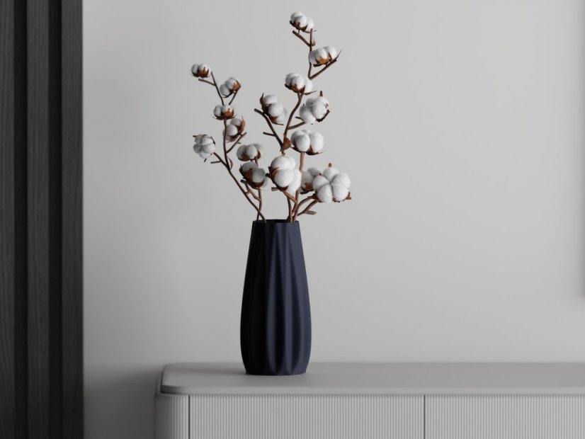 Váza Ribbo Straight - Barva: Tmavě modrá - matná - 008, Vnější rozměry: Ø 9,5 × V 20 cm