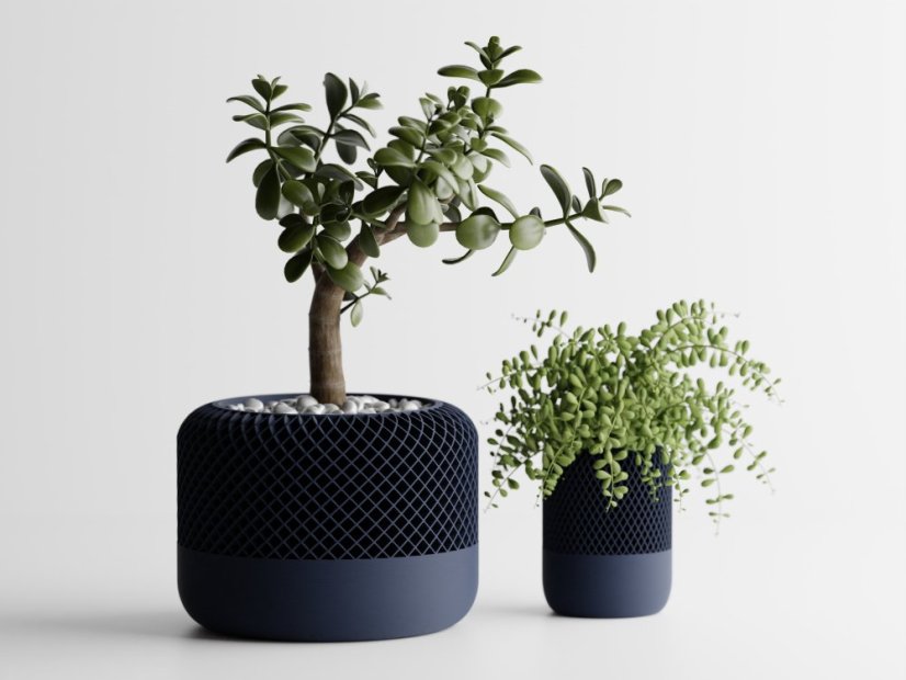 Květináč Home Classic - Barva: Tmavě modrá - matná - 008, Vnější rozměry: Ø 11 × V 8 cm