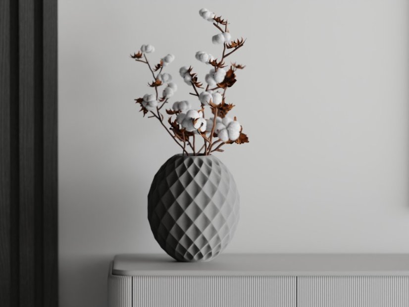 Váza Vasura - Barva: Šedá - matná - 003, Vnější rozměry: Ø 12 × V 14 cm