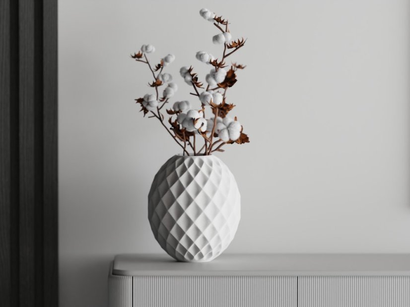 Váza Vasura - Barva: Bílá - matná - 002, Vnější rozměry: Ø 12 × V 14 cm