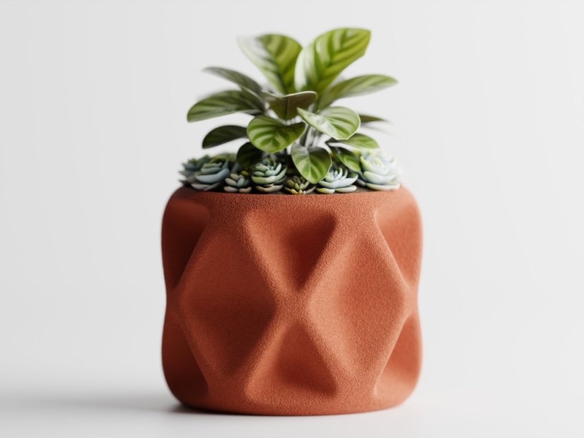 Květináč Tervielle - Barva: Cihlová - 020, Vnější rozměry: Š 12 x H 12 x V 10 cm